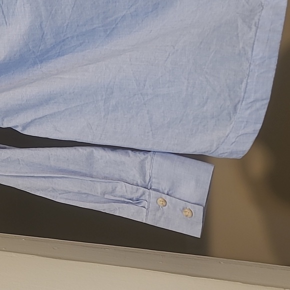 Talbots Light Blue Cotton Oxford Shirt XS | Side Button Detail - Picture 6 of 15